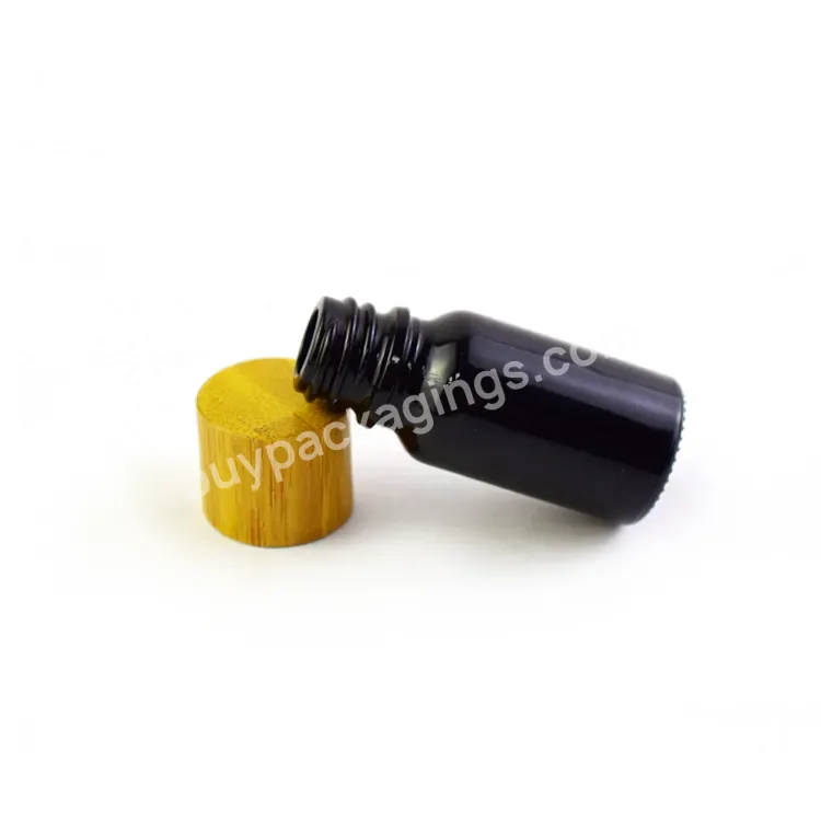 Wholesale High Quality 15ml 20ml 30ml 50ml 100ml Smell Proof Packaging Amber/clear/black Round Glass Bottle With Bamboo Cap