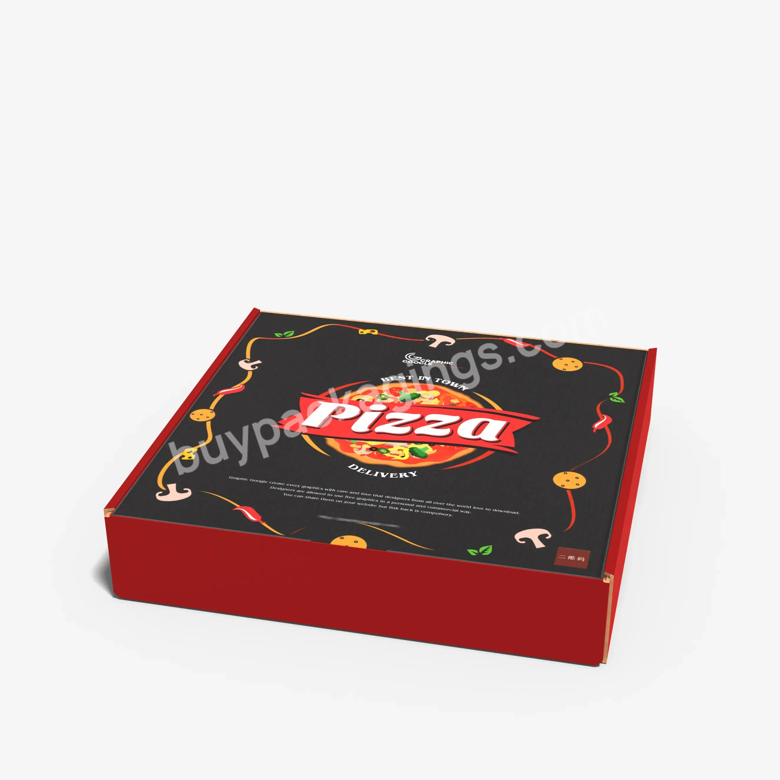 Wholesale High Quality Cheap Custom Logo Portable Reusable Corrugated Delivery Pizza Box From China Pizza Packaging