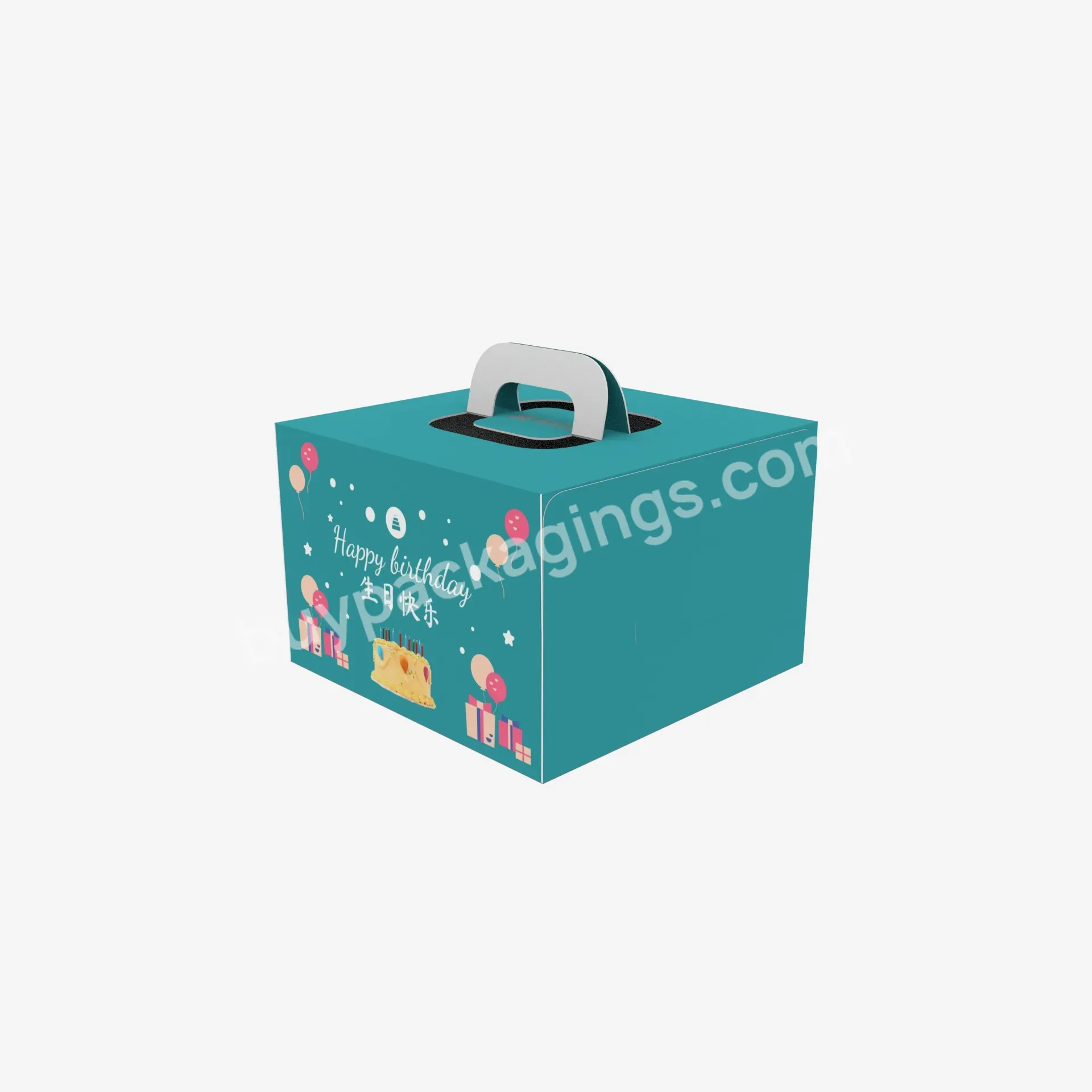 Wholesale High Quality Colorful Paper Cake Box,Custom Cake Packaging With Handle