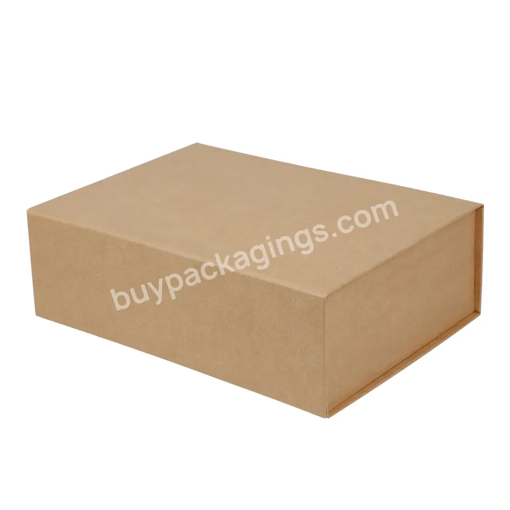 Wholesale High Quality Craft Gift Box Recycled Brown Kraft Folding Megnetic Gift Box