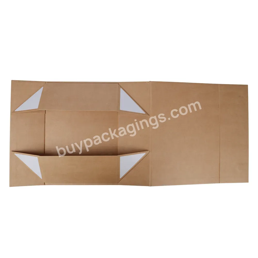 Wholesale High Quality Craft Gift Box Recycled Brown Kraft Folding Megnetic Gift Box