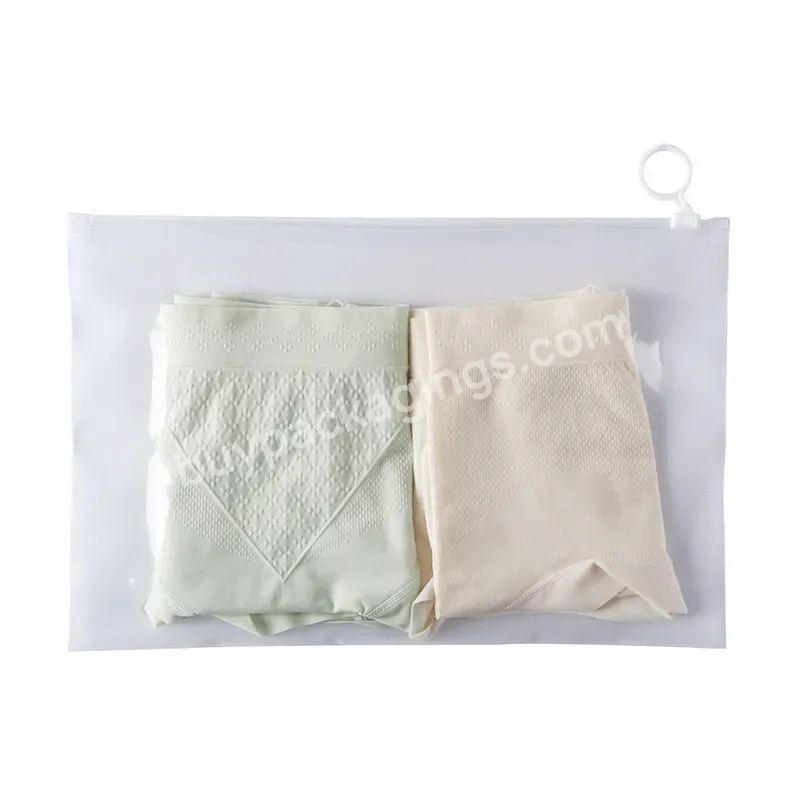 Wholesale High Quality Custom Printing Frosted Clear Zipper Plastic Bags For Clothing With Own Logo