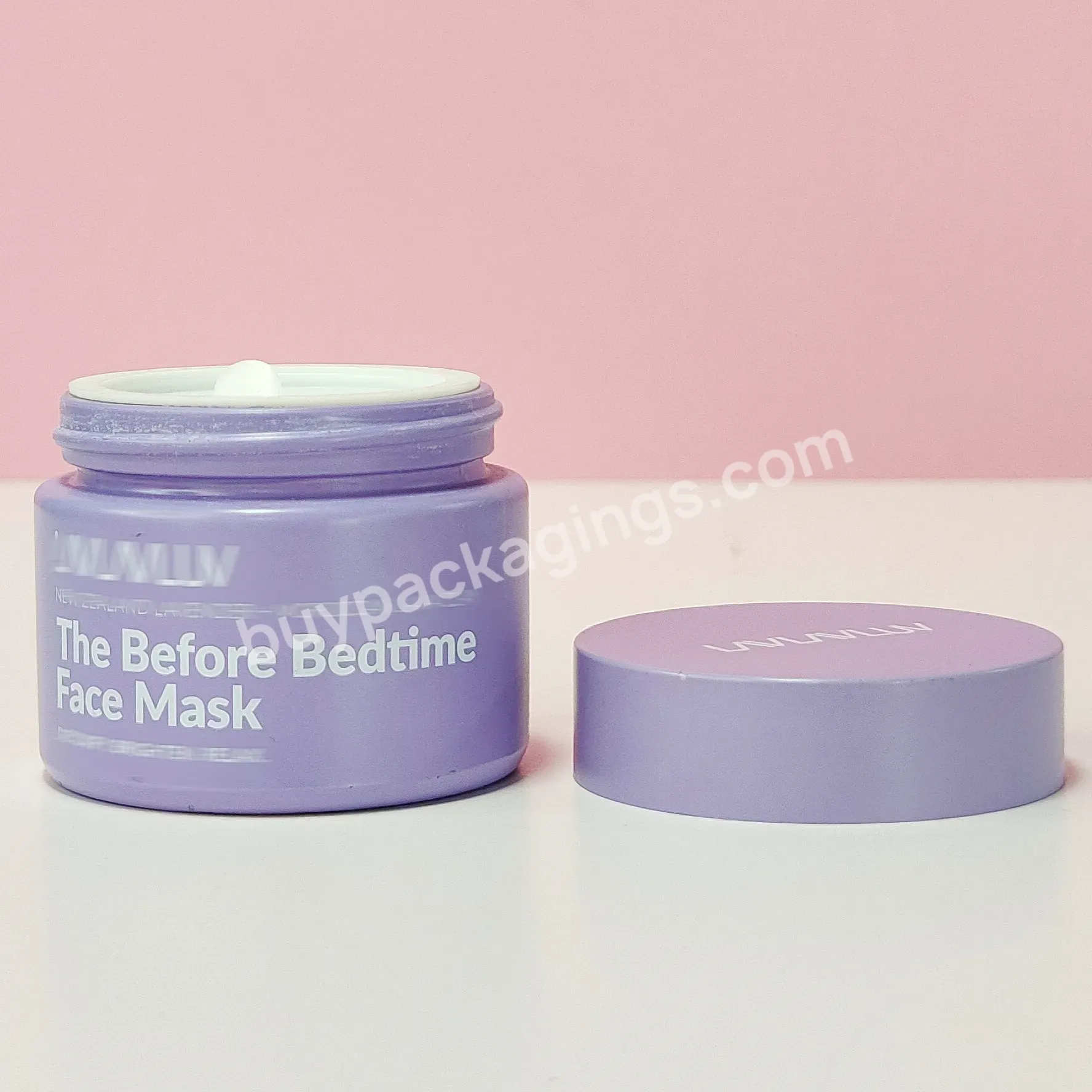 Wholesale High Quality Forested Purple Wide Mouth Night Repair Cream Skin Care Lip Scrub Opal White Glass Jar