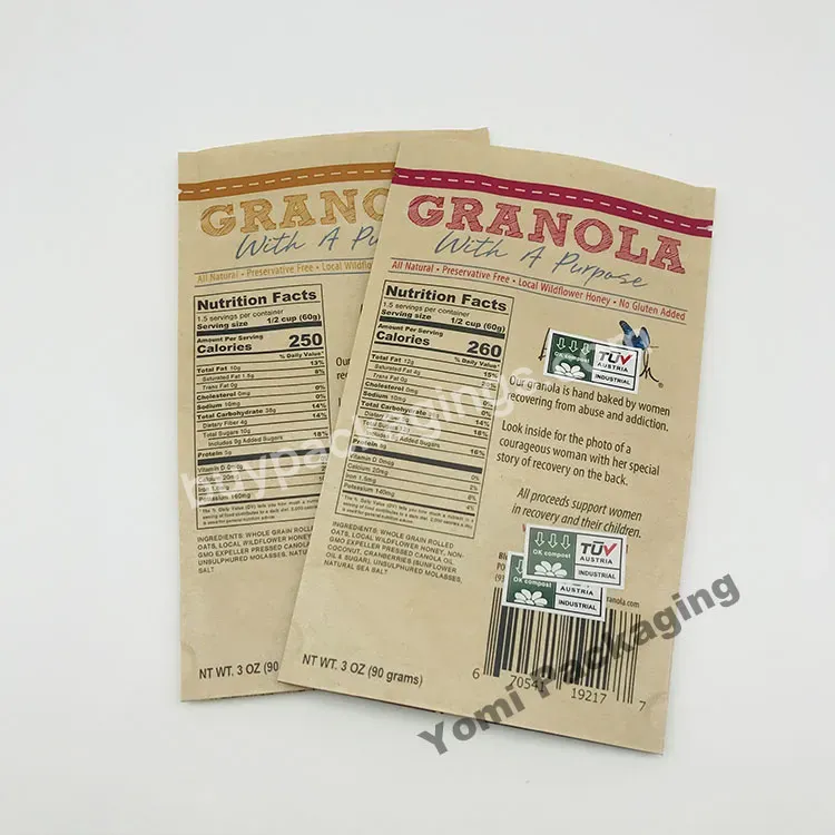 Wholesale High Quality Stand Up Pouch Kraft Paper Coffee Bag Custom Printed Tea Packaging Bags