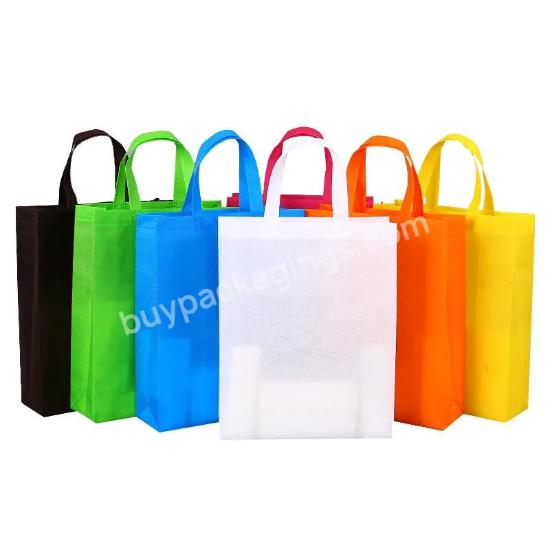 Wholesale High Quality  Stock Many Colors Handle Bag Fabric Laminated Shipping Non Woven Bag for T-shirt Bags