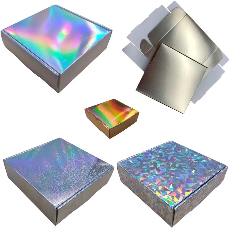 Wholesale Holographic Corrugated Shipping Carton Box Customized Holographic Mailer Box Rectangle Holographic Packaging Boxes