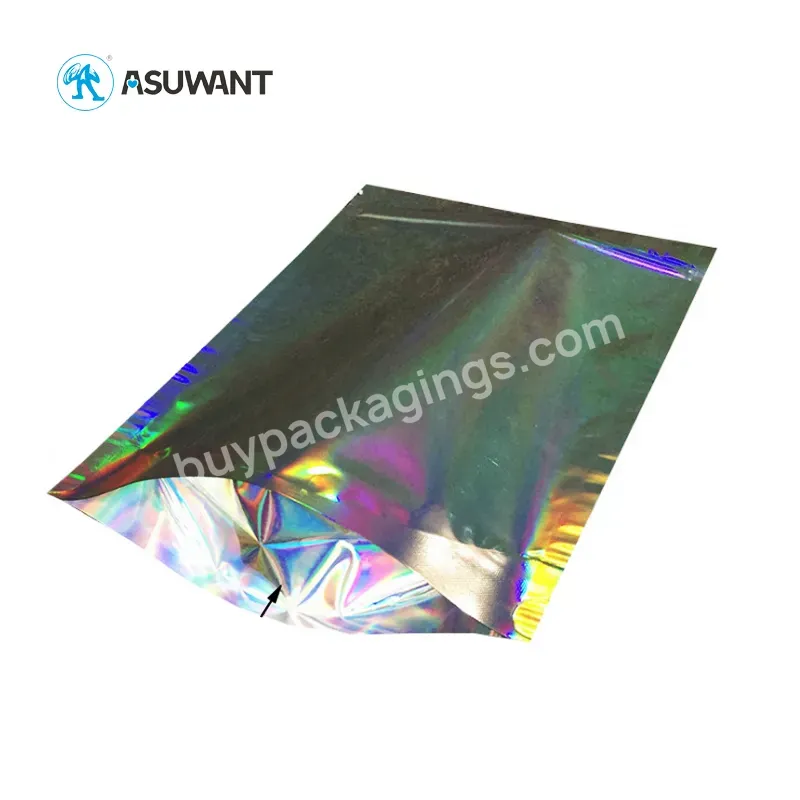Wholesale Holographic Glossy Plastic Packing With Aluminum Foil Large Food Packing Pouch