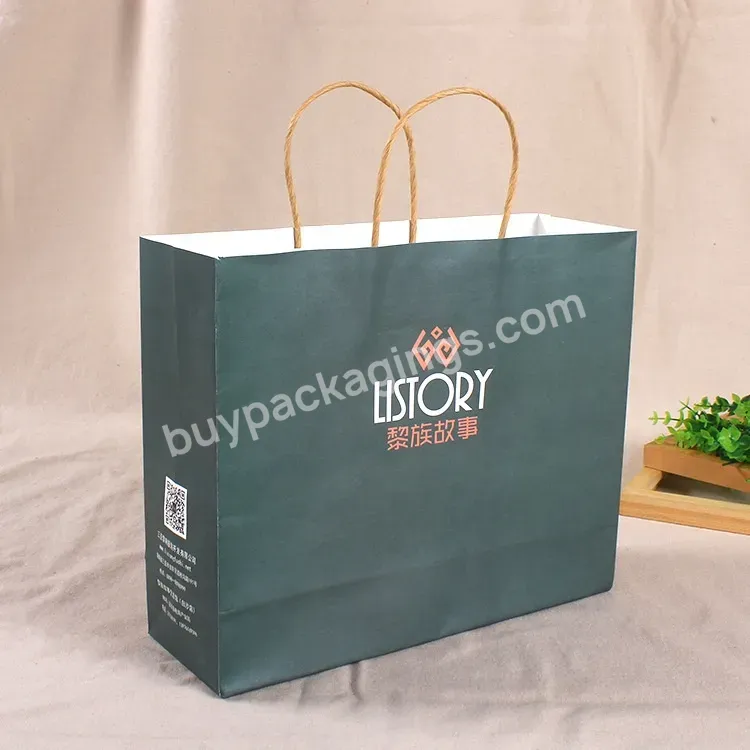 Wholesale Hot Sale Custom Kraft Paper Shopping Bag Logo Stand Up Kraft Paper Bag With Handle For Business