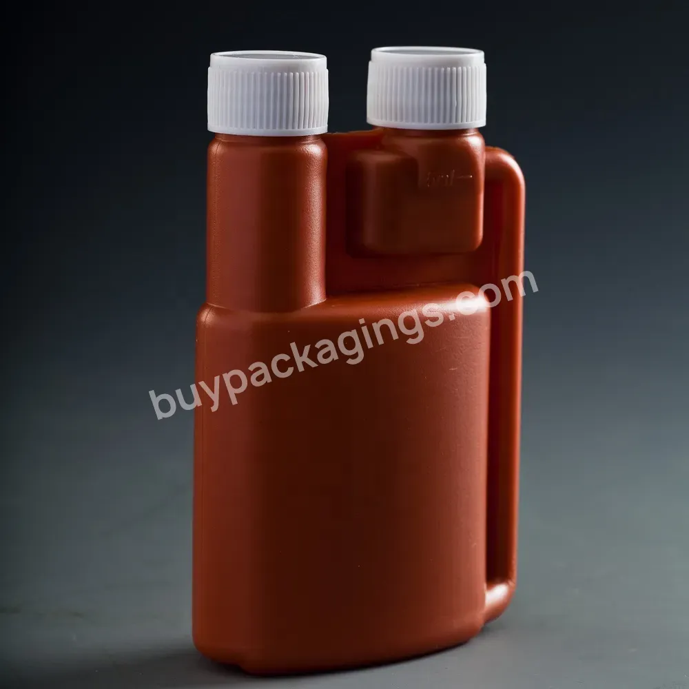 Wholesale Hot Sale Empty 100cc Twin Neck Bottle 100ml Plastic Dispenser Two Chamber Bottle For Nutrition Liquid