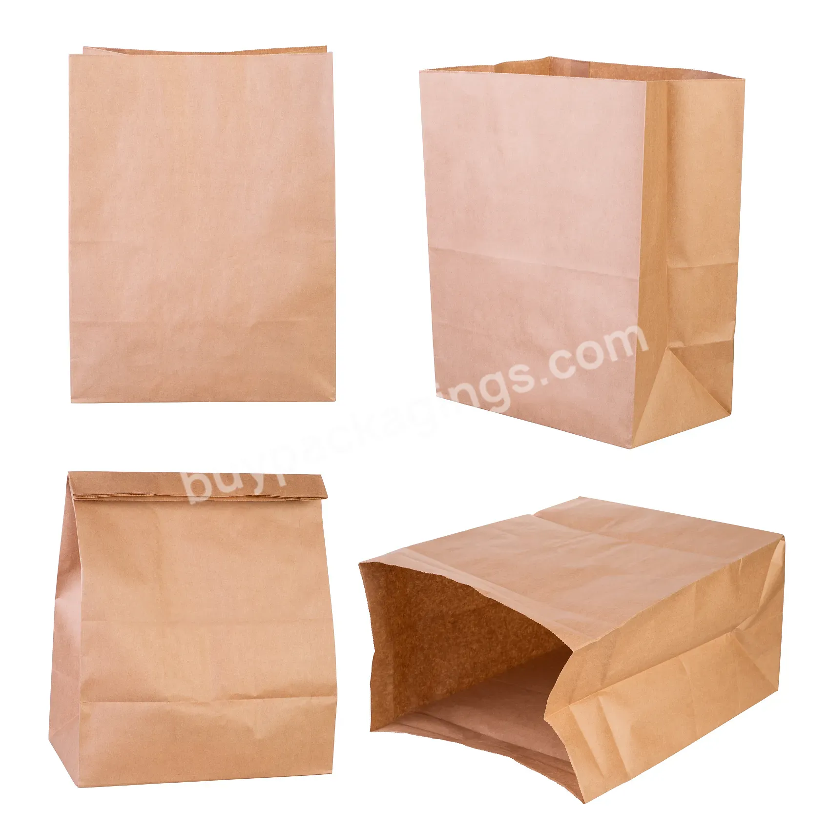 Wholesale Hot Selling Fast Food Takeaway Kraft Paper Bag Plastic Paper Bag Food Grade