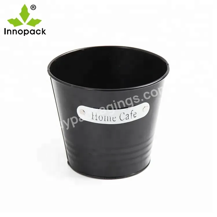 Wholesale Iron Flower Pot Stand Galvanized Metal Bucket Vase