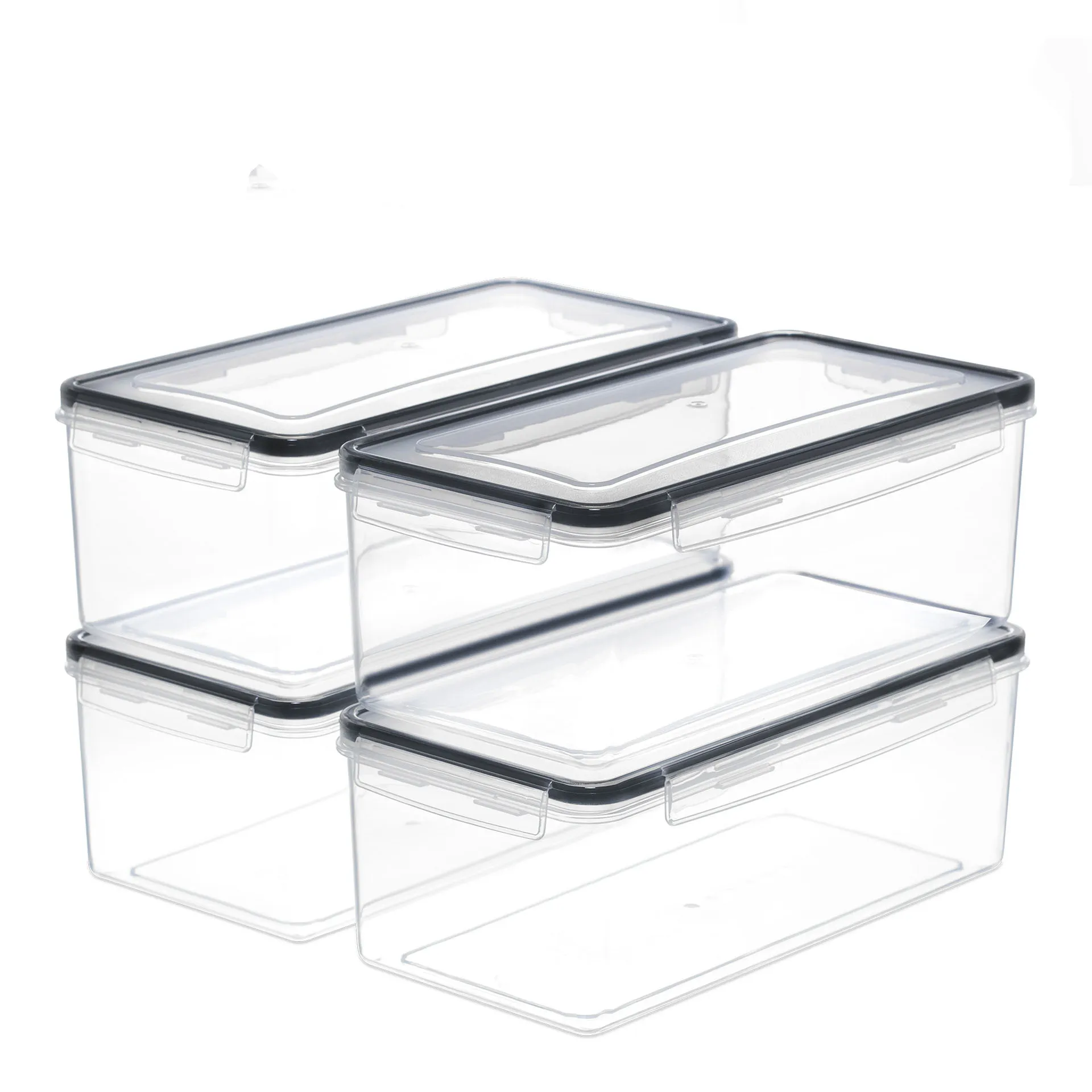 Wholesale Kitchen Food Storage  3.2L Transparent  PP Material Plastic Block Shape Jar