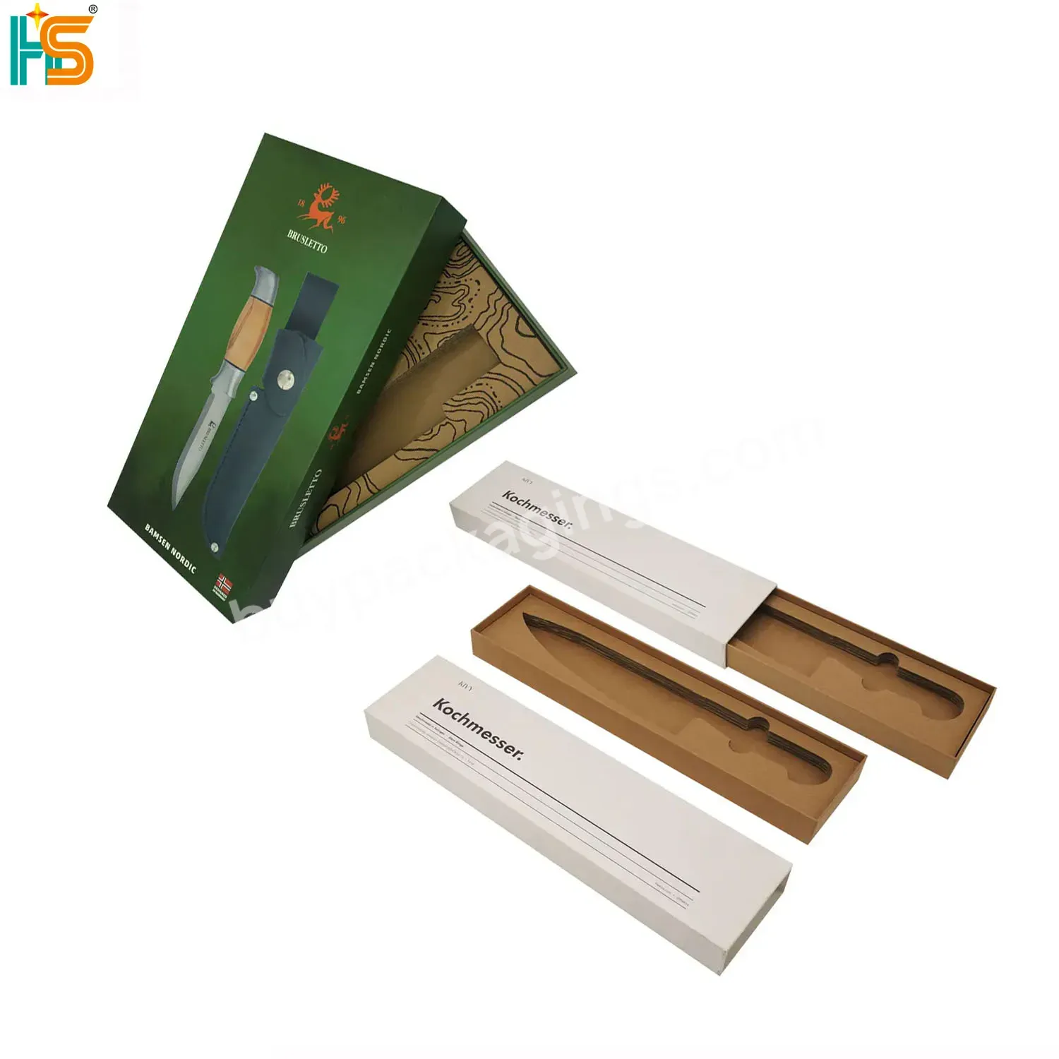 Wholesale Kitchen Knife Set In Gift Box Printed Logo Custom Cardboard Knife Packaging Box