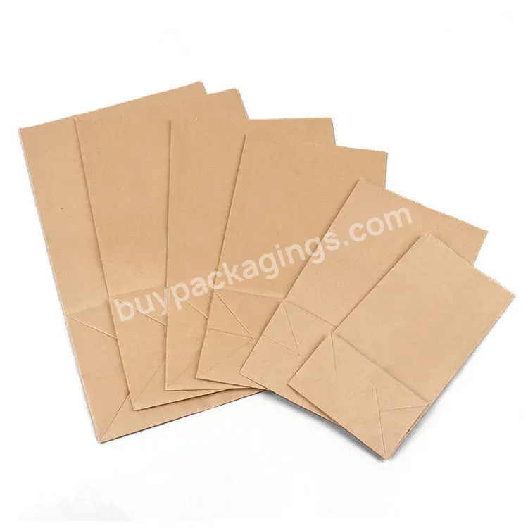 Wholesale Kraft Food Paper Bag Grocery Sandwich Takeaway Fast Food Packaging Bags For Lunch Recycled Brown Color Recyclable