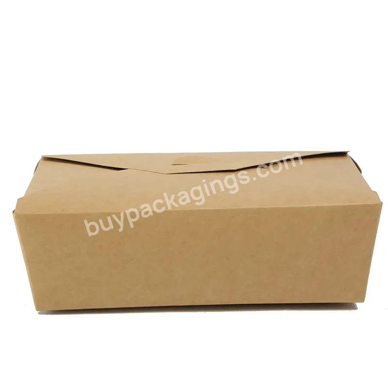 Wholesale Kraft Paper Box Bento Noodle Chicken Packaging Disposable Fast Food Takeaway Box