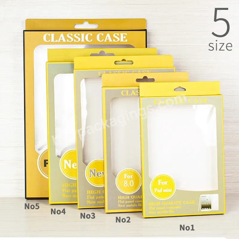 Wholesale Kraft Paper Retail Package Apple Pad Tablet Pvc Leather Case Cover Packaging Large Windows Box