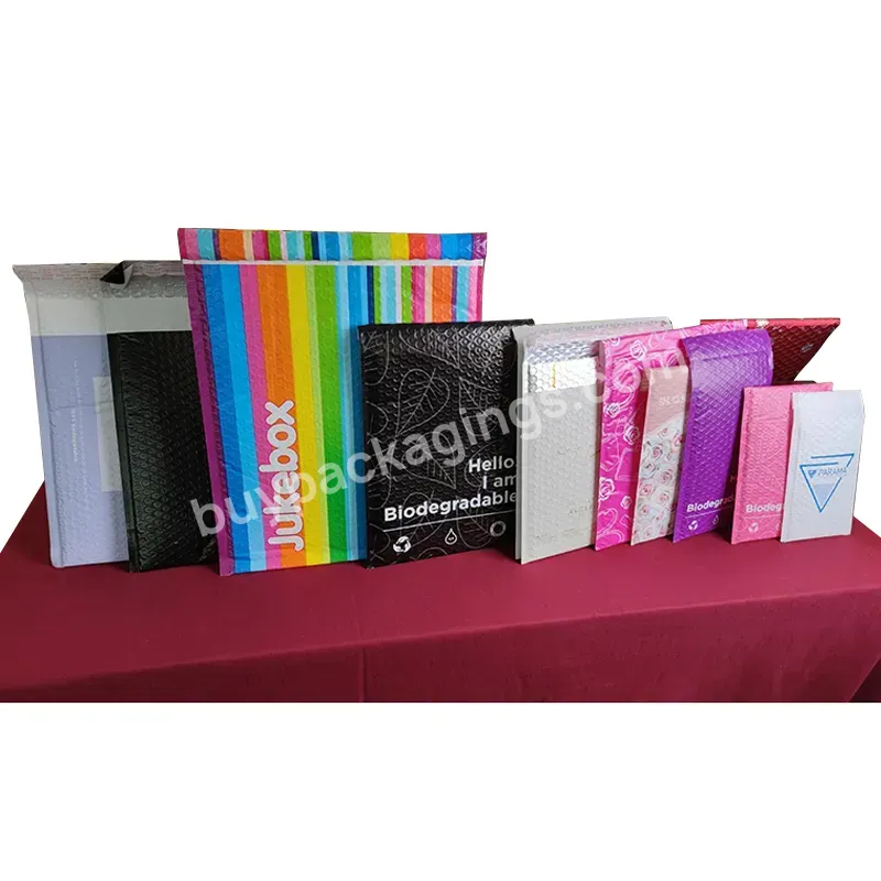 Wholesale Lightweight Logo Printing Glossy Aluminum Foil Custom Rose Gold Bubble Mailer Metallic Bubble Mailer