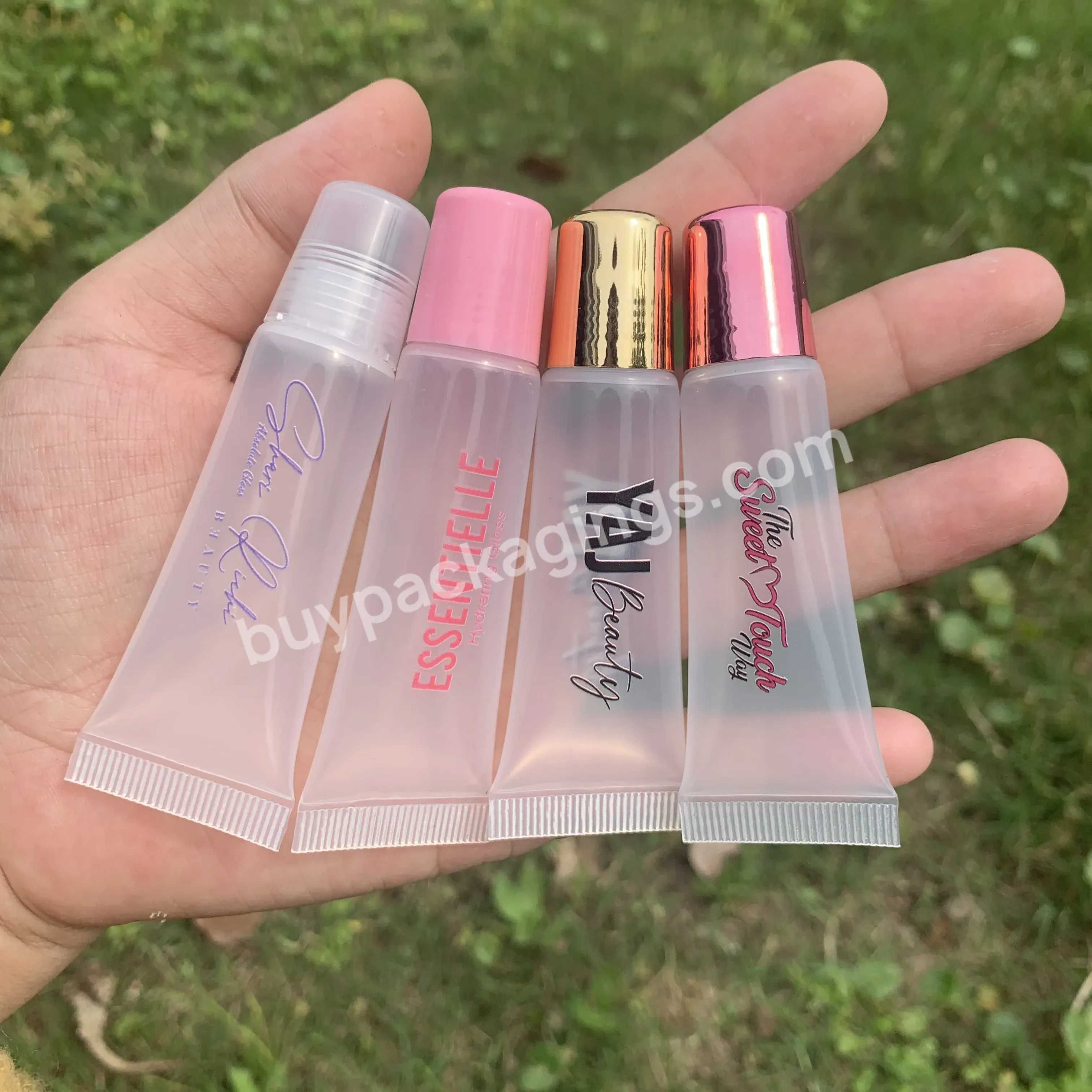 Wholesale Lipstick Cosmetic Packaging 10ml Squeeze Plastic Lipgloss Tube,Transparent Lip Balm Squeeze Tube