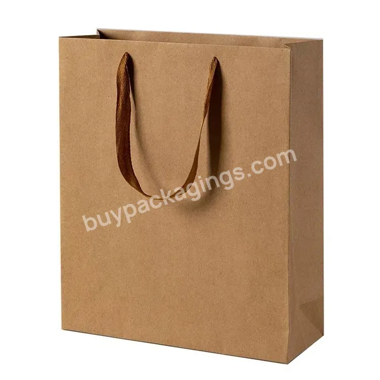 Wholesale Logo Gold Foil Stamped Recyclable Paper Bag Gift Bags With Company Logo