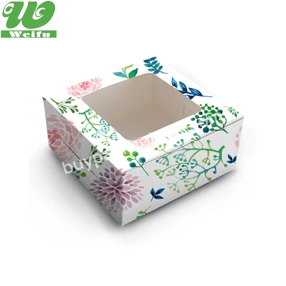 Wholesale Logo Printed Food Grade White Cardboard Cake Boxes In Bulk Cake Box With Window Wedding Cake Box