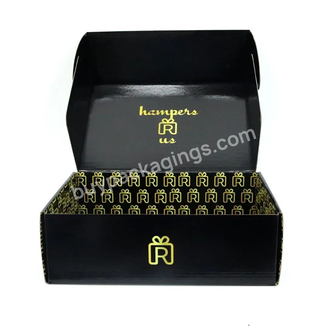 Wholesale Logo Shipping Paper Packing Mailer Boxes Custom Logo Black Rigid Packaging Gift Box Kraft Packaging
