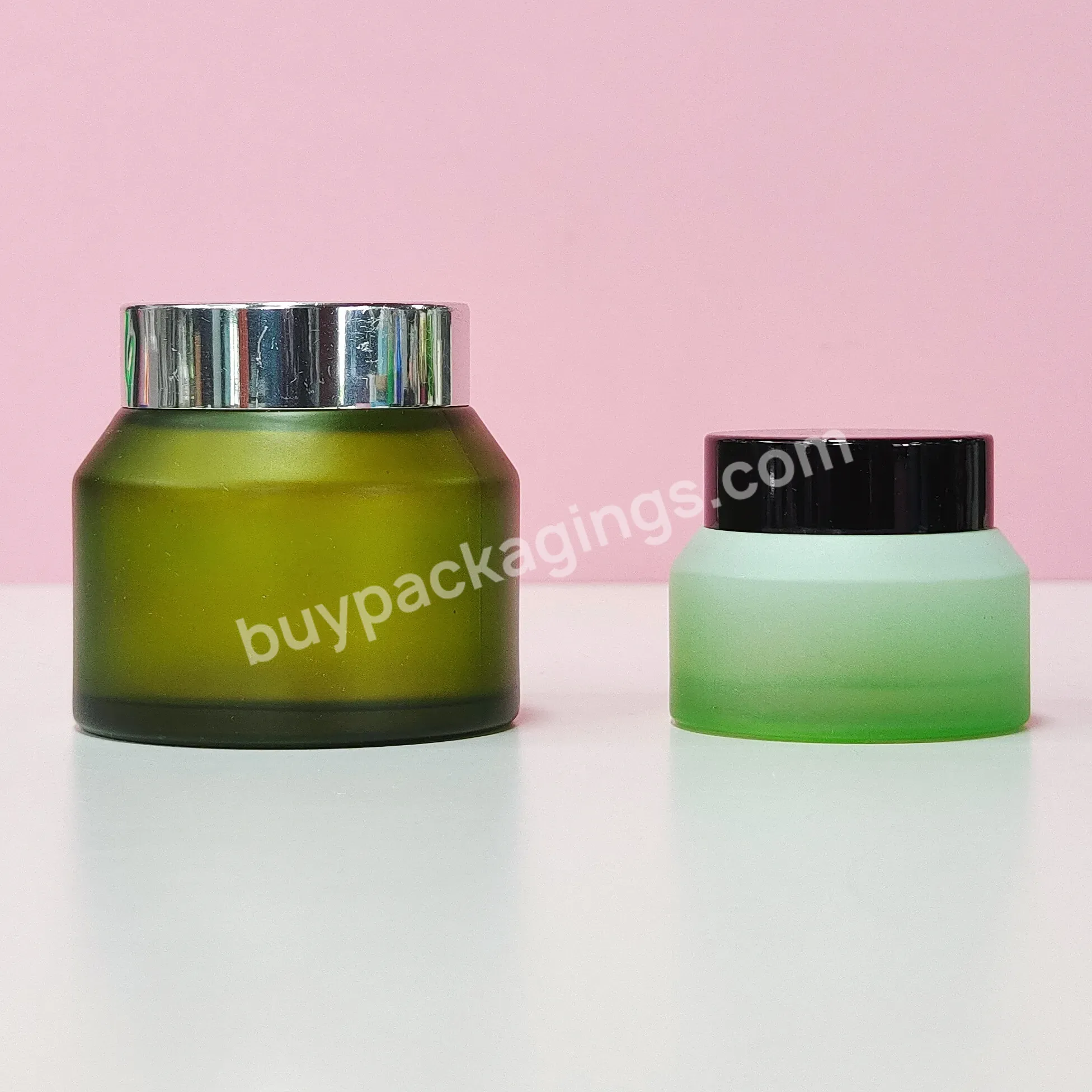 Wholesale Luxurious Acrylic Eye Cream Night Repair Body Butter Black Forested Glass Jar With Black Lid - Buy Glass Jar Cosmetics 100ml,Color Frosted Cosmetics Glass Cream Gold Lid Jar,Glass Refillable Cosmetic Jar.