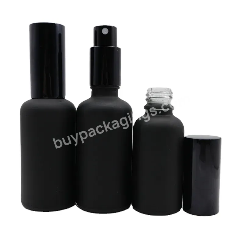 Wholesale Luxury 10ml 15ml 20ml 30ml 50ml 100ml Black Matte Frosted Empty Perfume Glass Spray Bottle