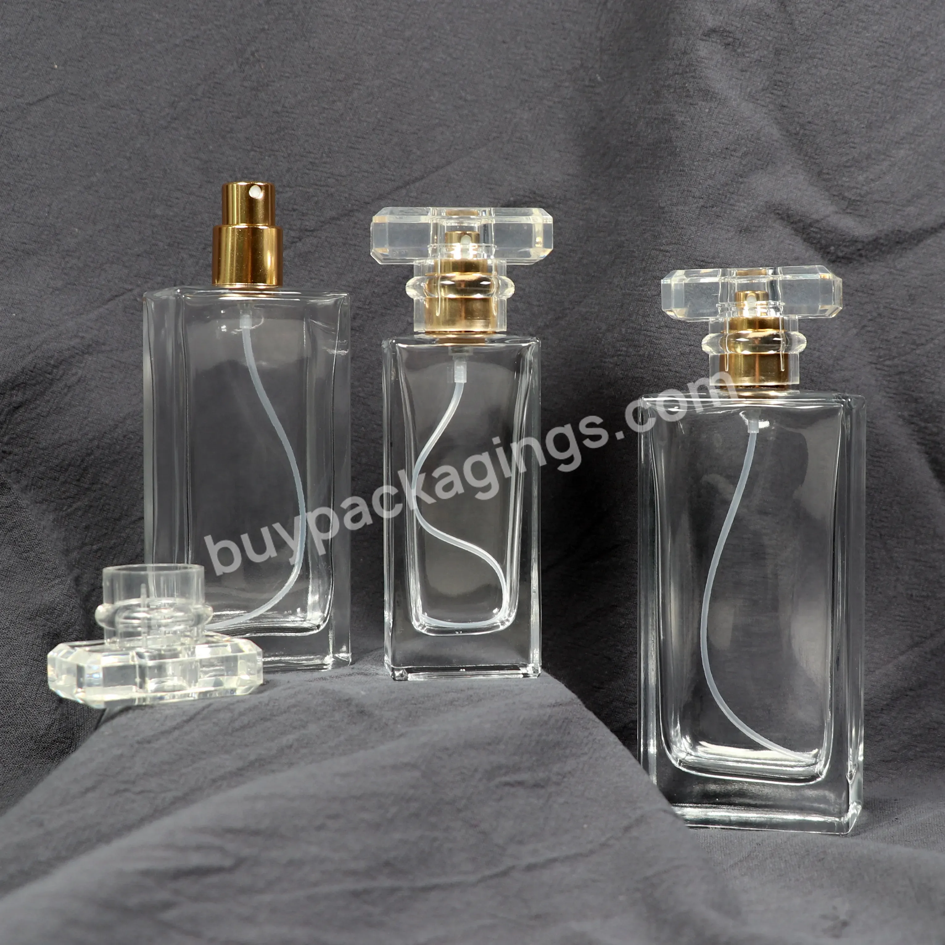 Wholesale Luxury 30ml 50ml 100ml Square Spray Cap Empty Perfume Bottles Perfume Bottle With Packing