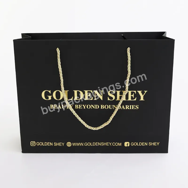 Wholesale Luxury Clear Printed Logo Recyclable Easy Carry Clothing Shopping Gift Paper Packaging Bags