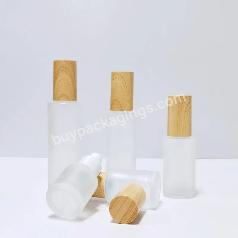 Wholesale Luxury Cosmetic Skincare Set Packaging Frosted Glass Bottle Pump Body Lotion Bottle Packing