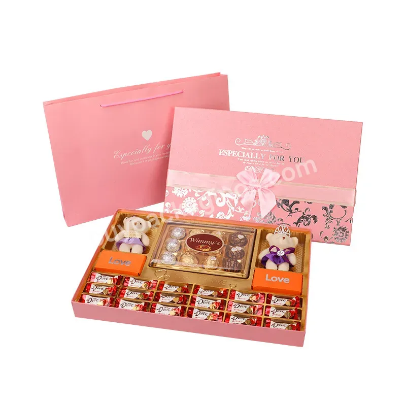 Wholesale Luxury Creative Mother's Day Ribbon Gift Box With Handbag Empty Box Chocolate Candy Gift Box Food Paper Board Acc