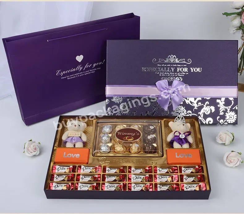 Wholesale Luxury Creative Mother's Day Ribbon Gift Box With Handbag Empty Box Chocolate Candy Gift Box Food Paper Board Acc