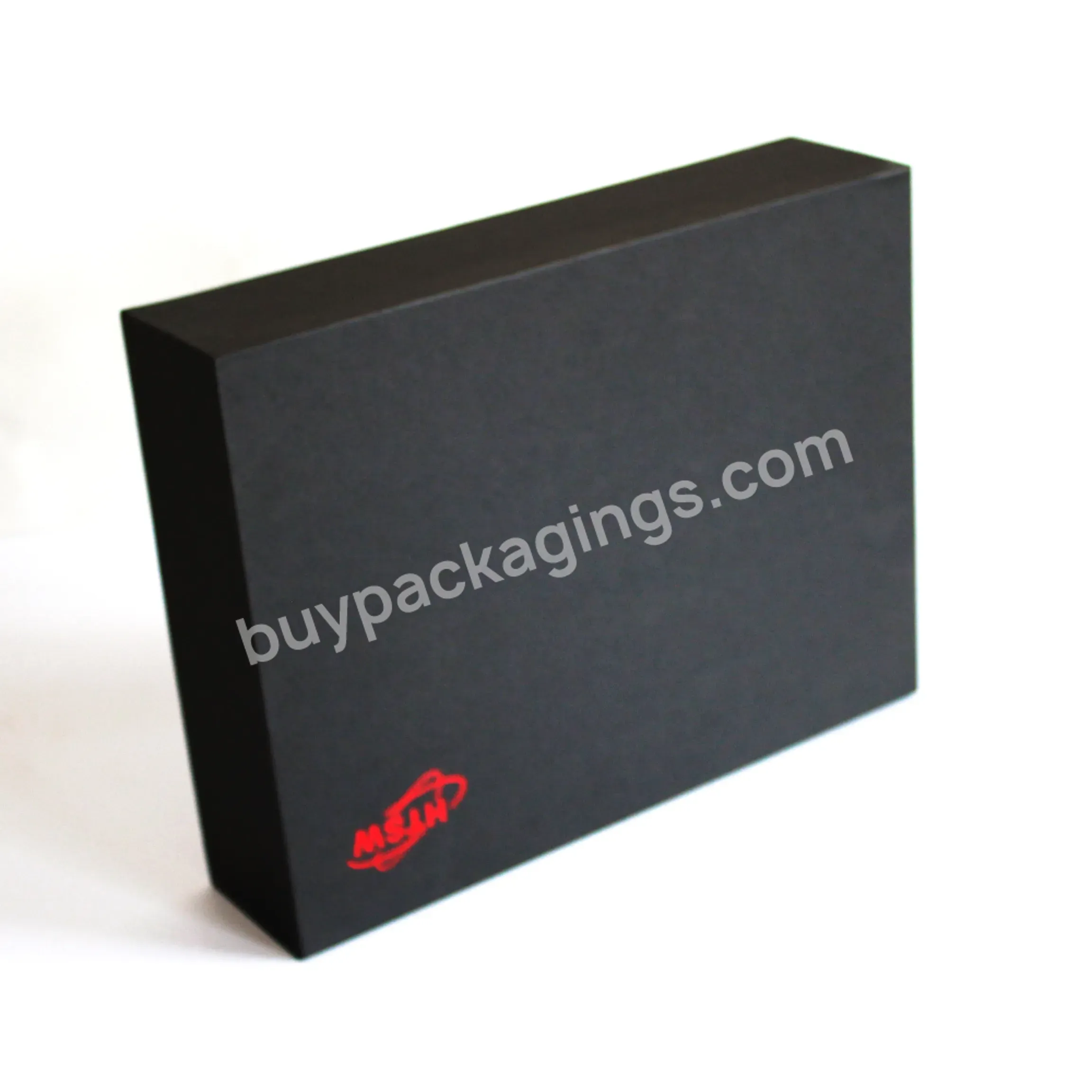 Wholesale Luxury Custom Logo Black Rigid Gift Paperboard Paper Box Packaging Boxes With Lid