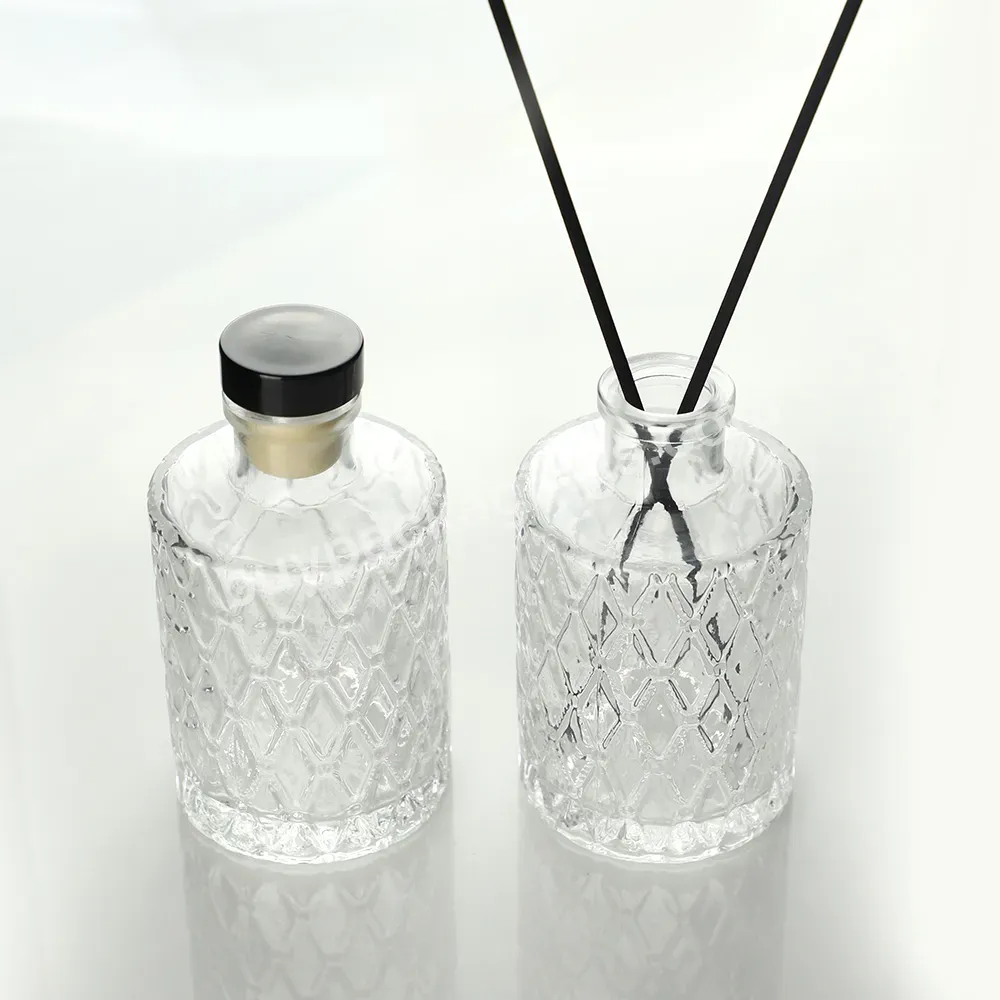 Wholesale Luxury Diffuser Glass Bottle Home Fragrance Reed Diffuser Empty Transparent Glass Bottle Square Aroma Bottles With Cap