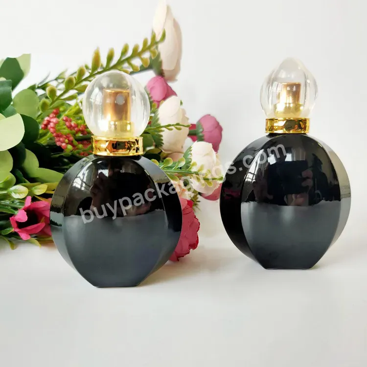 Wholesale Luxury Empty Black Perfume Glass Bottle Fragrance Oil Bottles Unique Perfume Bottle