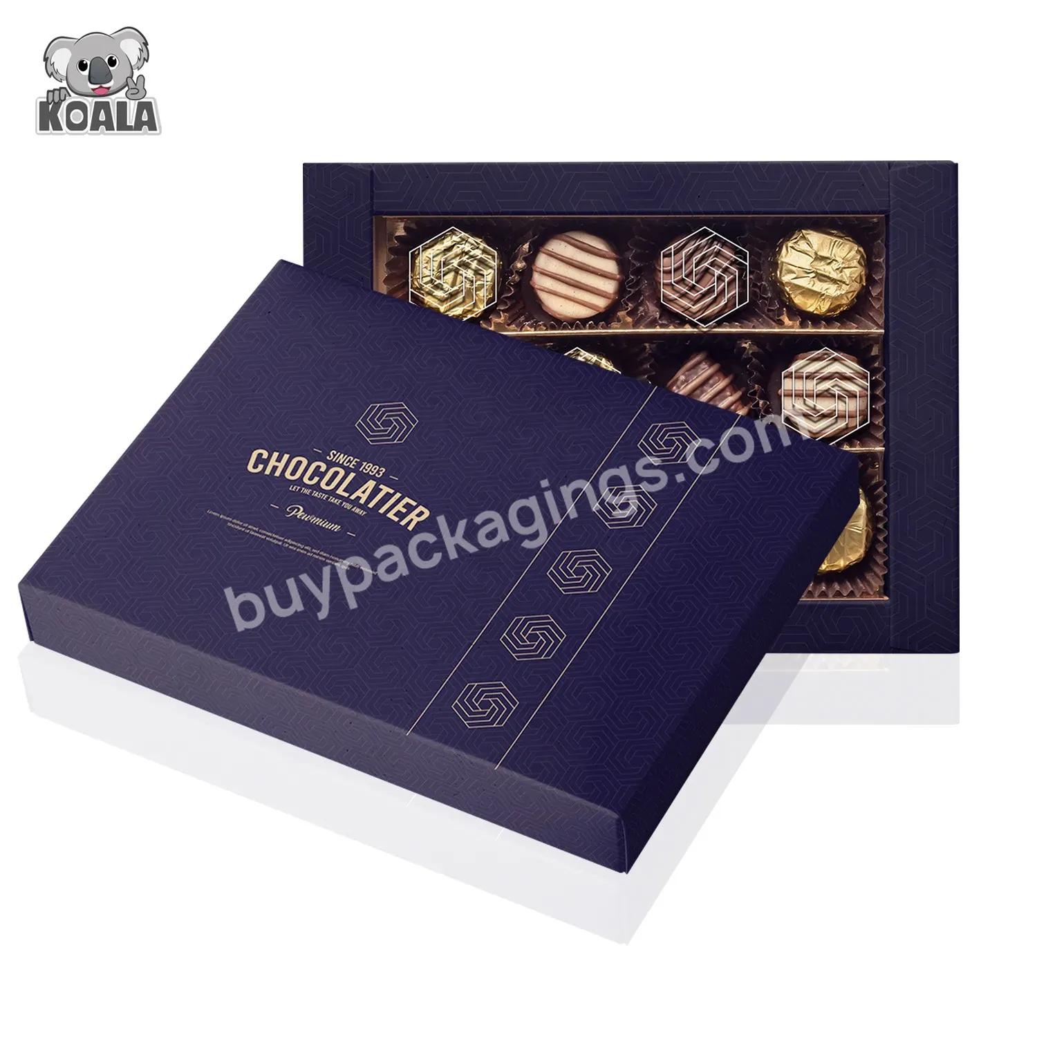 Wholesale Luxury Folding Paper Cardboard Empty Candy Chocolate Packaging Gift Box With Paper Divider