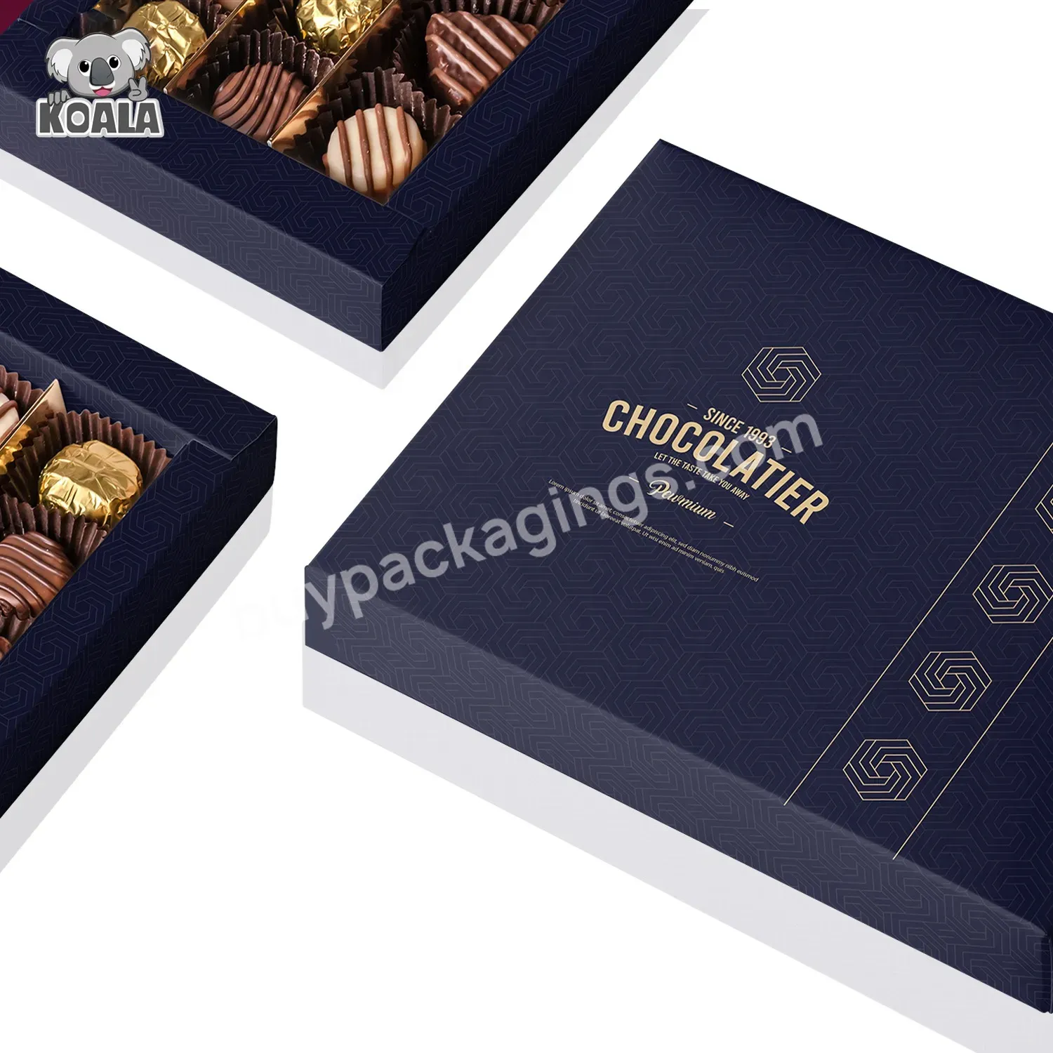 Wholesale Luxury Folding Paper Cardboard Empty Candy Chocolate Packaging Gift Box With Paper Divider