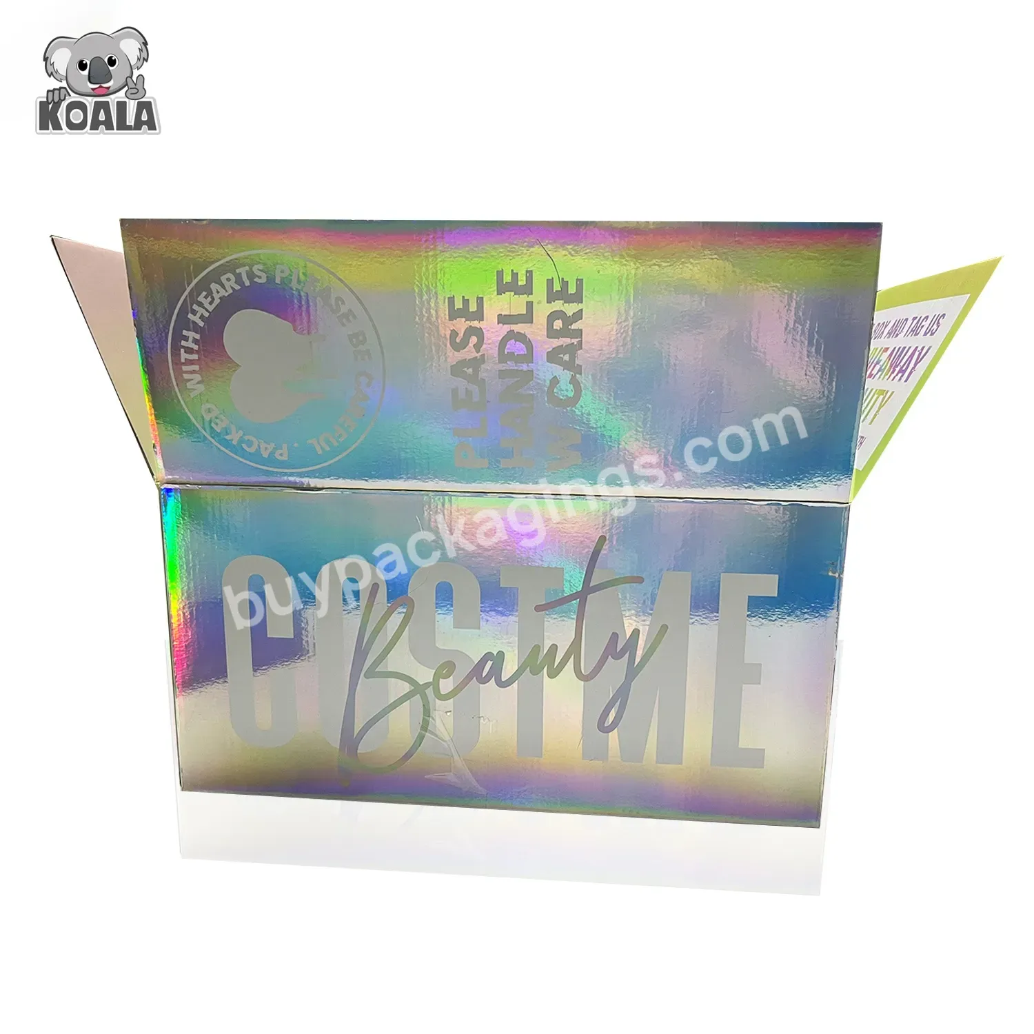 Wholesale Luxury Large Recycled Printing Color Holographic Paperboard Foldable Carton Corrugated Box