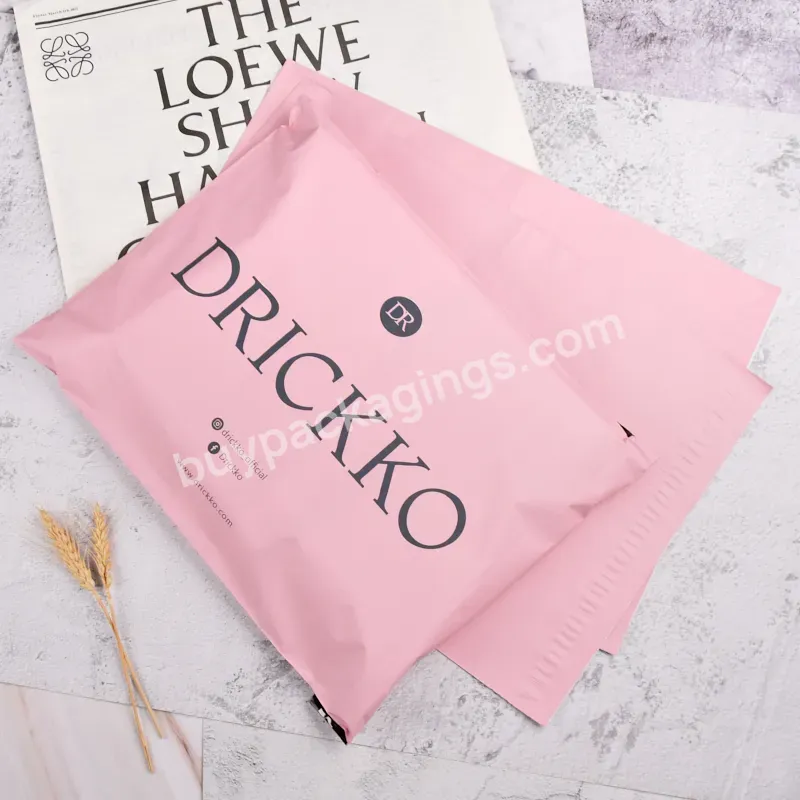 Wholesale Luxury Matt Pink Mailer Poly Plastic Envelope Shipping Packing Courier Flyer Pouch Postage Bag For Clothes