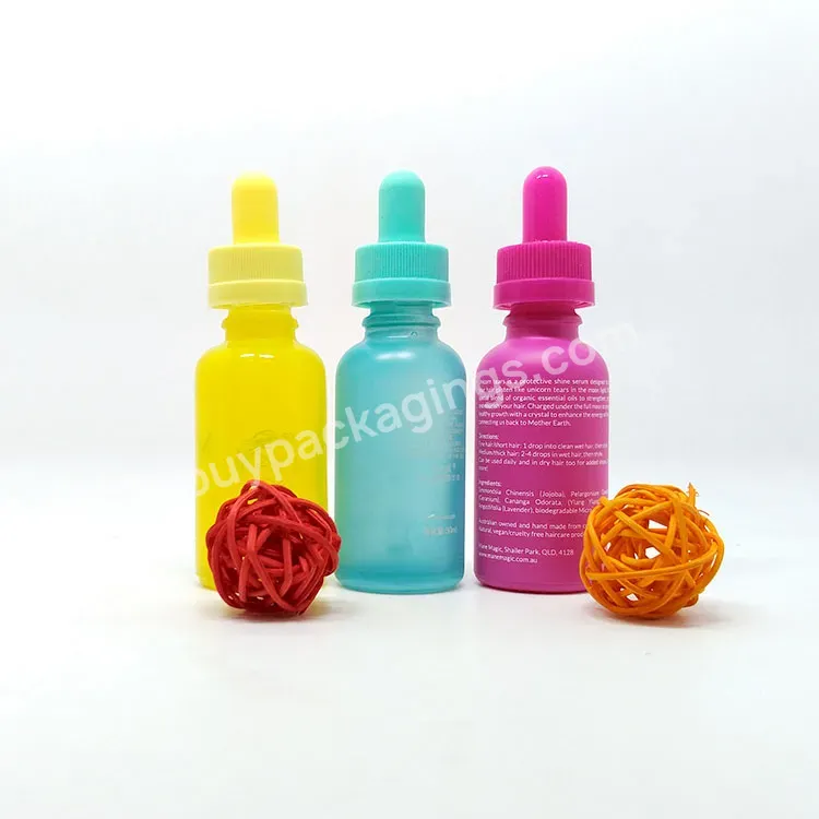 Wholesale Luxury Pink Yellow 15ml 20ml 30ml 50ml 100ml Empty Round Dropper Glass Bottle With Packing