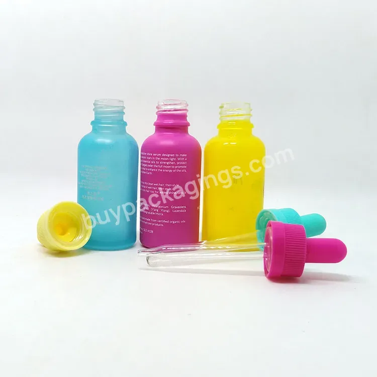 Wholesale Luxury Pink Yellow 15ml 20ml 30ml 50ml 100ml Empty Round Dropper Glass Bottle With Packing