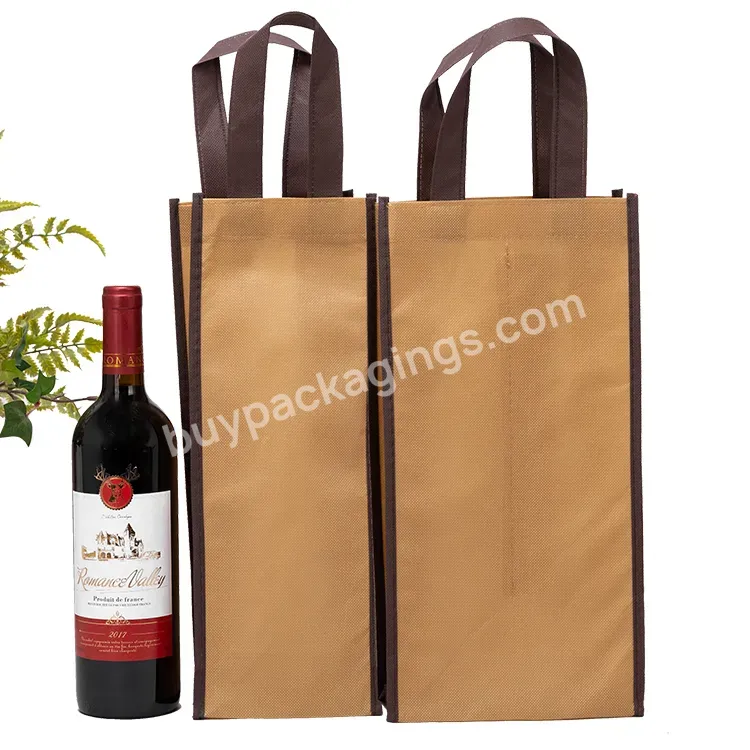 Wholesale Luxury Plain Non Woven Shopping Bag Custom Logo Size And Printed Large Natural Eco Friendly Wine Tote Bag For Package