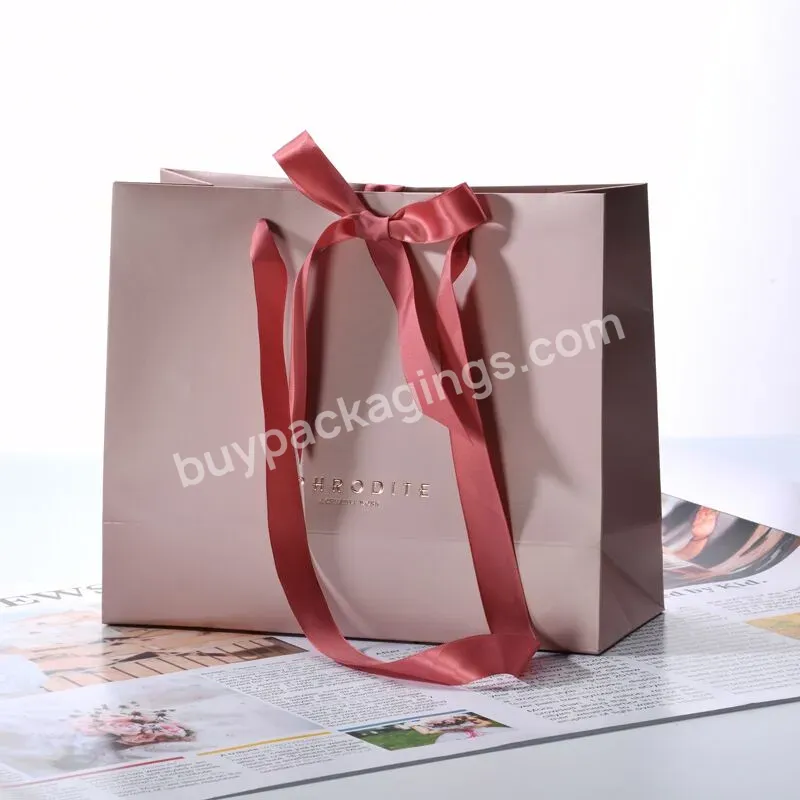 Wholesale Luxury Printed Cosmetic Jewelry Wedding Shopping Paper Bags With Handles