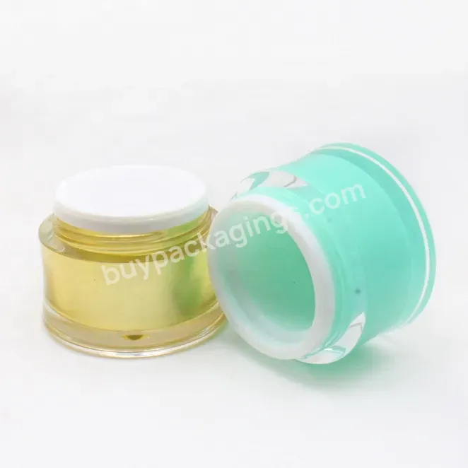 Wholesale Luxury Round Shape Empty Acrylic Empty 15ml 30ml 50ml Cream Cosmetic Airless Pump Jar