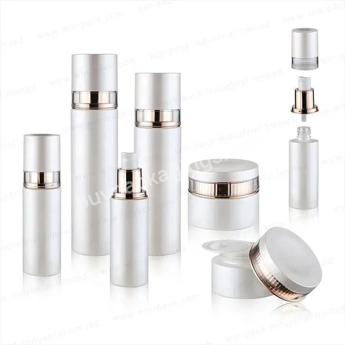 Wholesale Luxury Round Shape Glass Cosmetic Packaging,Face Cream Container And Cosmetic Lotion Pump Bottle