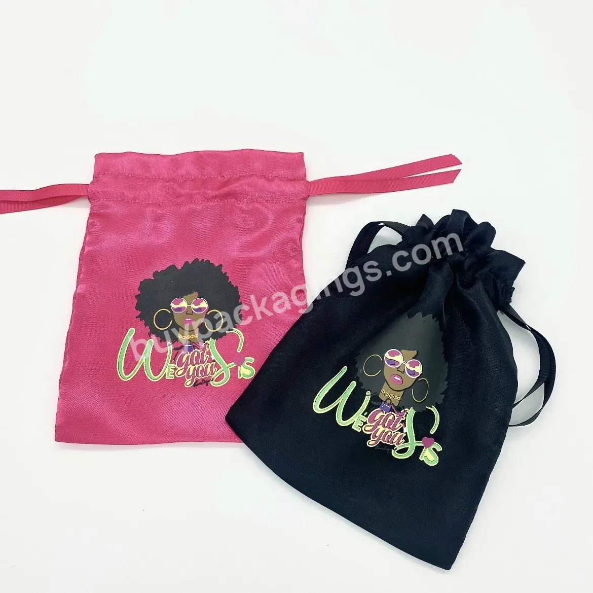 Wholesale Luxury Satin Gift Drawstring Bags