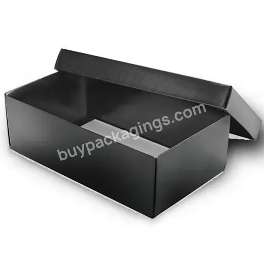 Wholesale Luxury Shoes Box Paper Packaging Empty Black Cardboard Shoe Boxes With Custom Logo
