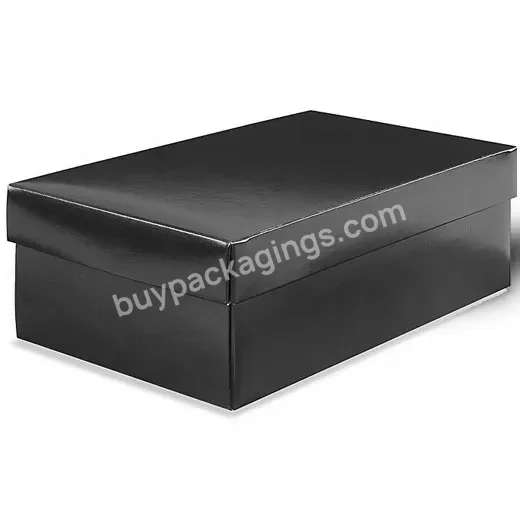 Wholesale Luxury Shoes Box Paper Packaging Empty Black Cardboard Shoe Boxes With Custom Logo