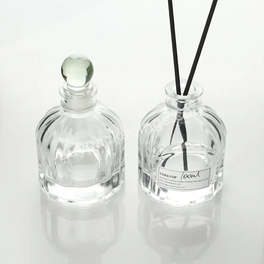 Wholesale Luxury Transparent Glass Vase Art Round Aroma Home Perfume Fragrance Aroma Container Aromatherapy Defuser Bottle