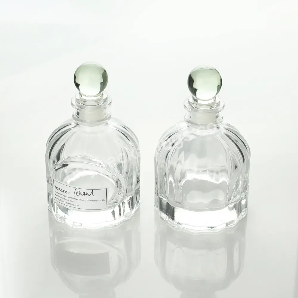 Wholesale Luxury Transparent Glass Vase Art Round Aroma Home Perfume Fragrance Aroma Container Aromatherapy Defuser Bottle